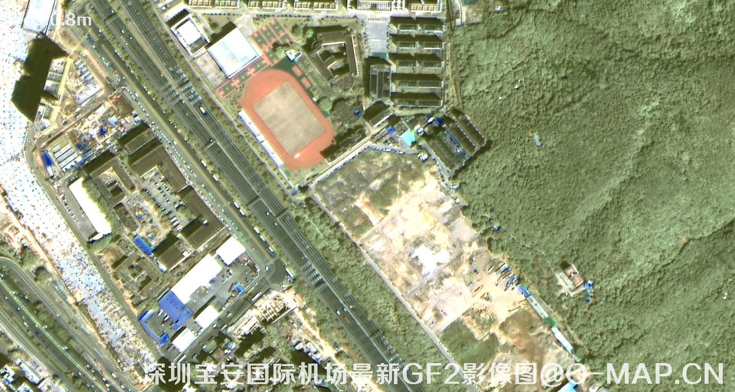 广东省深圳宝安国际机场周边最新高分二号卫星影像图