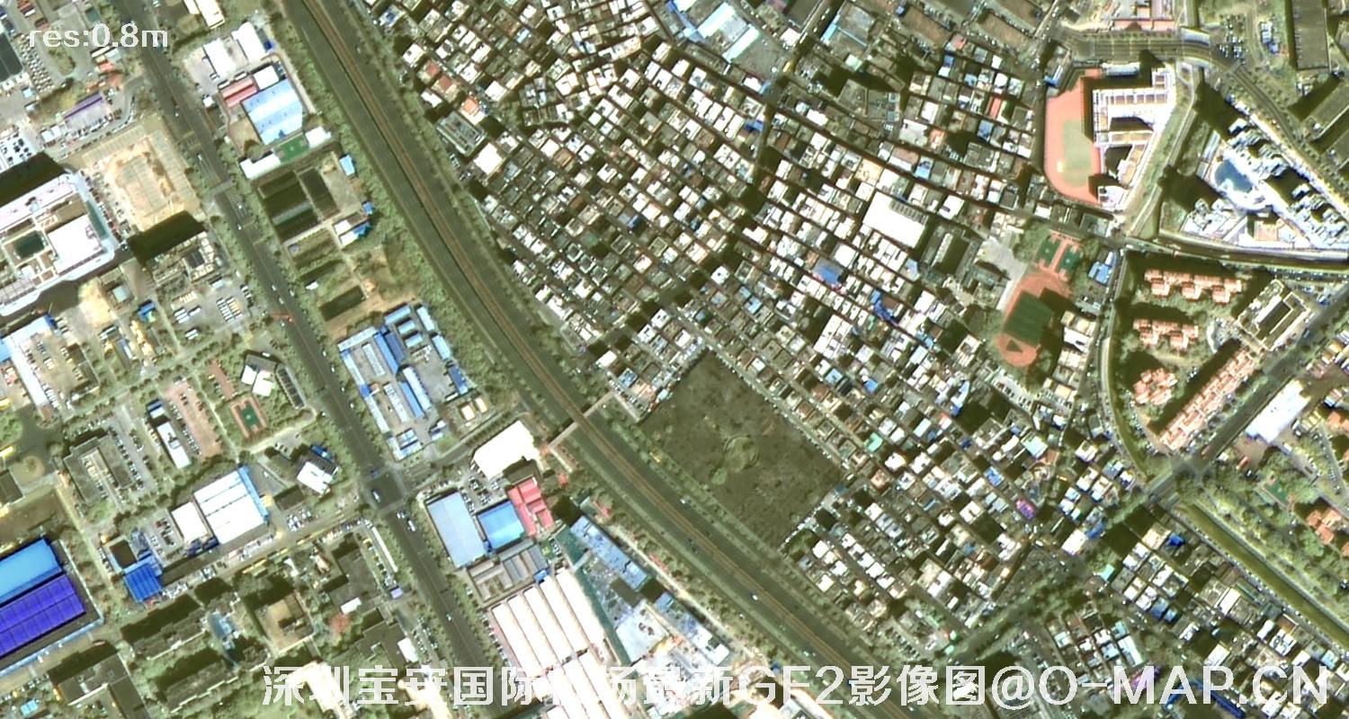 广东省深圳宝安国际机场周边最新高分二号卫星影像图
