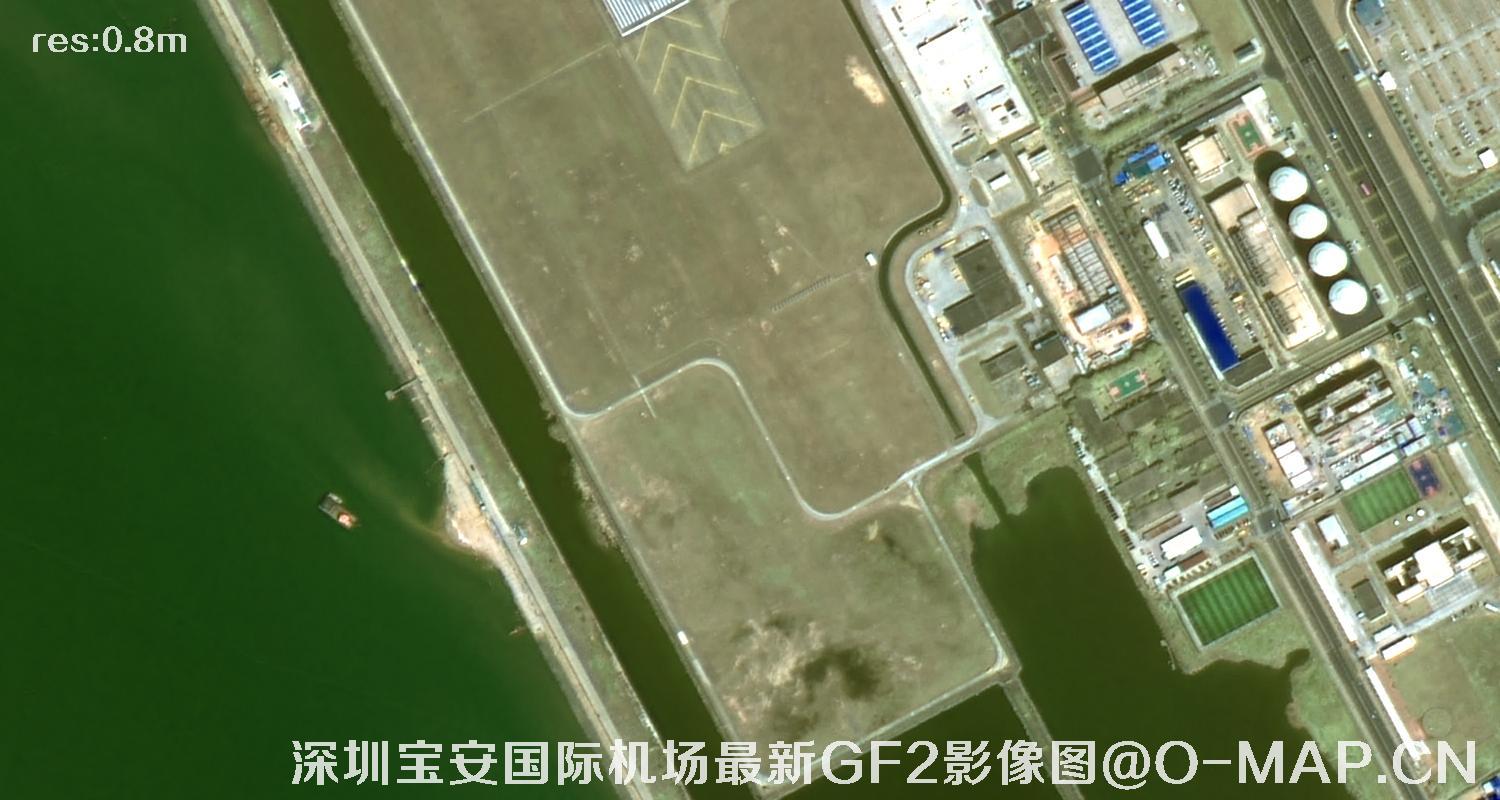 广东省深圳宝安国际机场周边最新高分二号卫星影像图