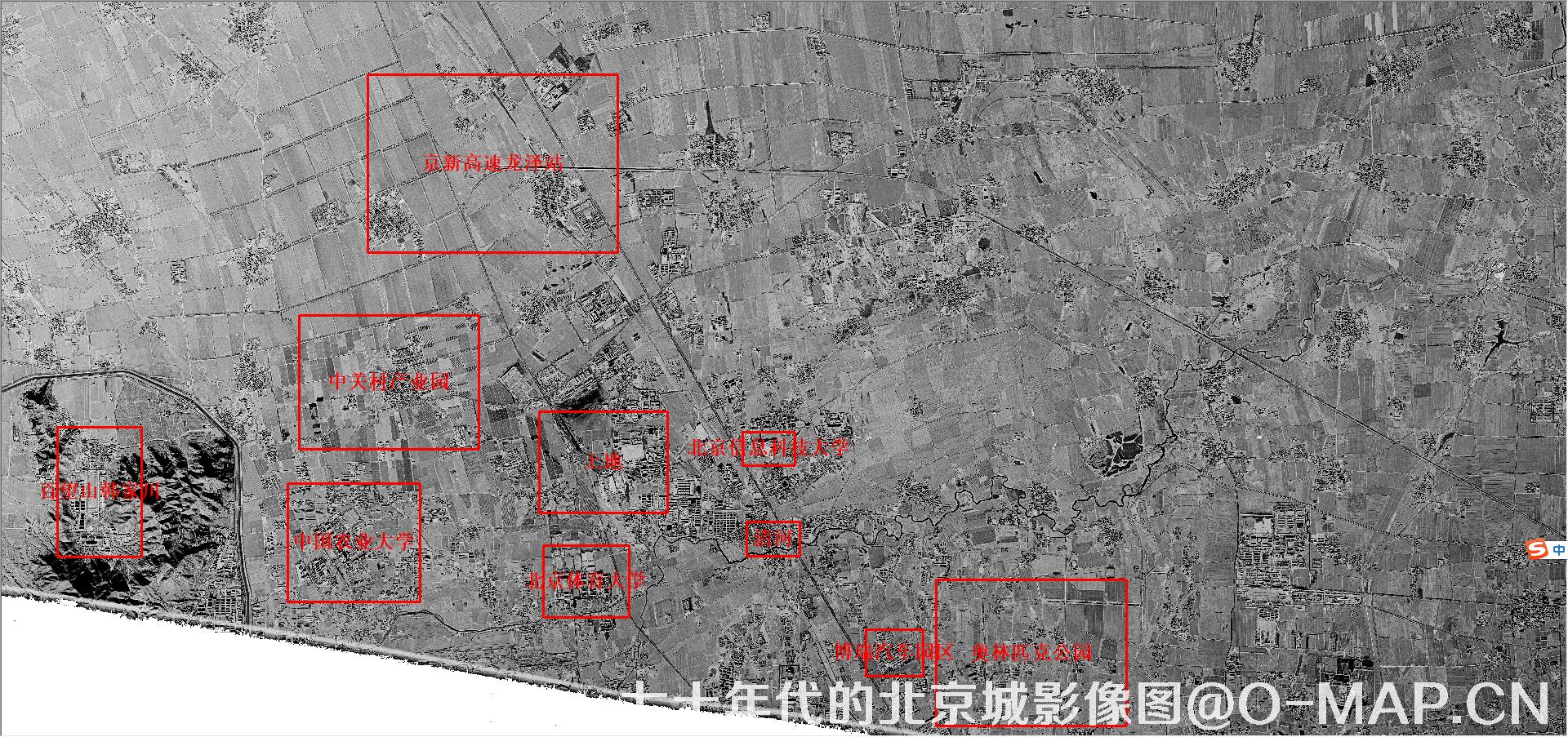 七十年代的北京城卫星历史影像图片