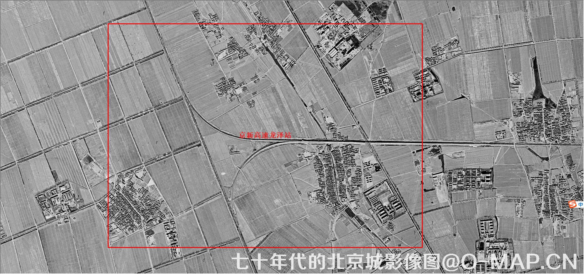 七十年代的北京京新高速龙泽站附近卫星历史影像图片