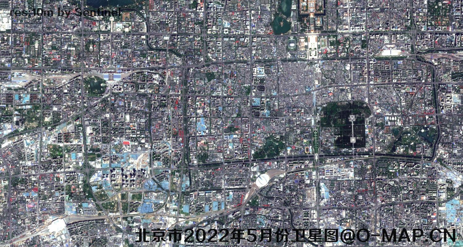 北京市2022年5月份最新卫星图