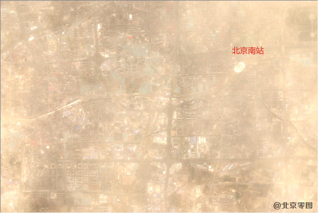 北京市3月28日特大沙尘暴卫星图