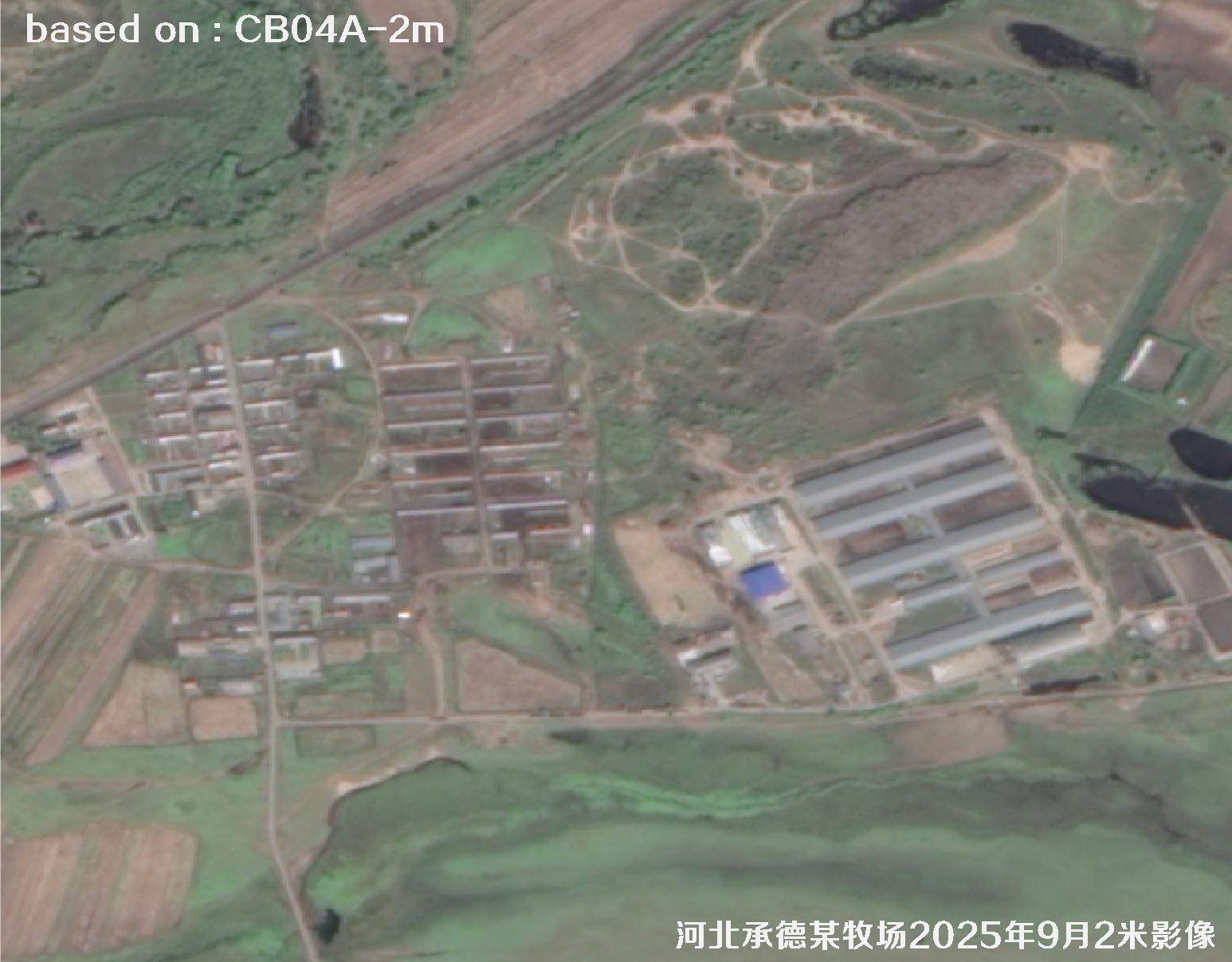 河北省承德市某牧场2025年9月2米CB04A卫星影像