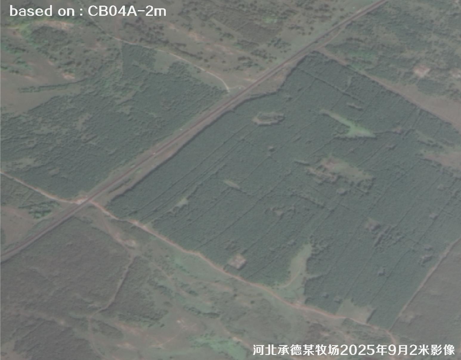 河北省承德市某牧场2025年9月2米CB04A卫星影像