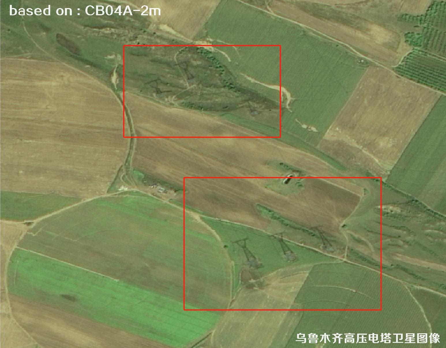 CB04A卫星2025年拍摄的乌鲁木齐高压电塔2米卫星图像