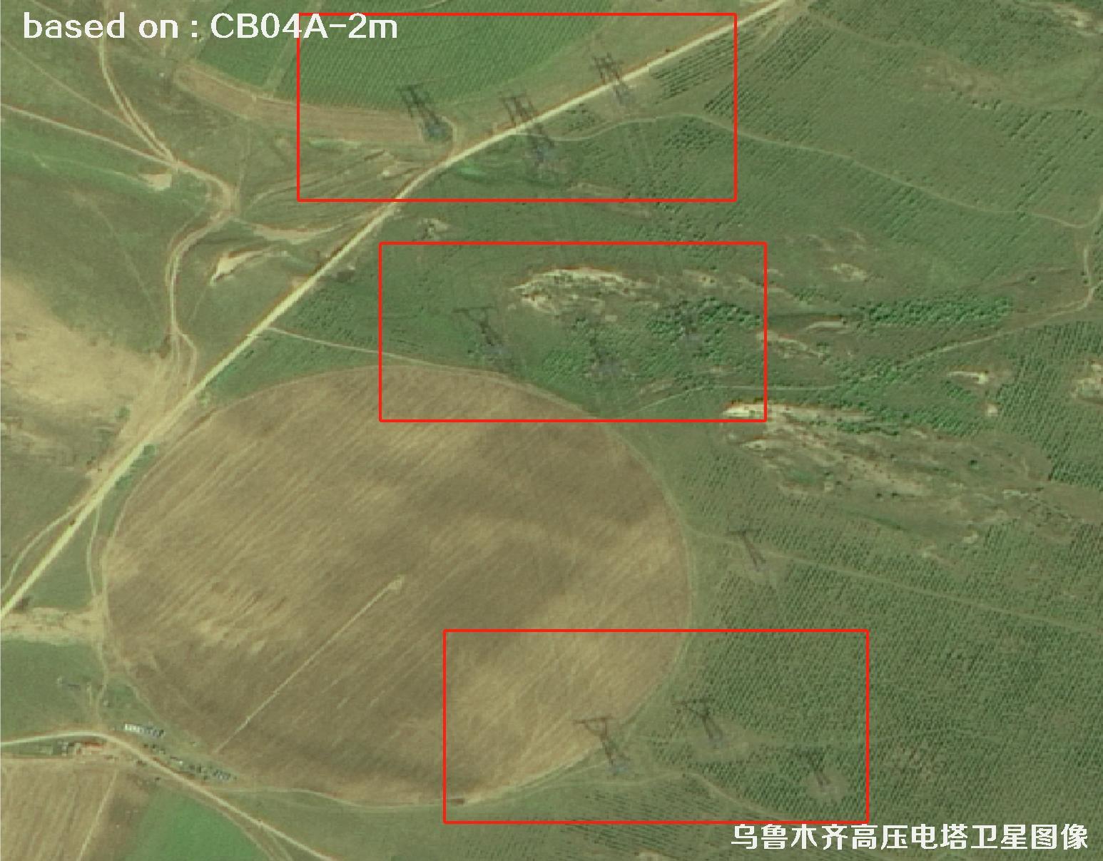 CB04A卫星2025年拍摄的乌鲁木齐高压电塔2米卫星图像
