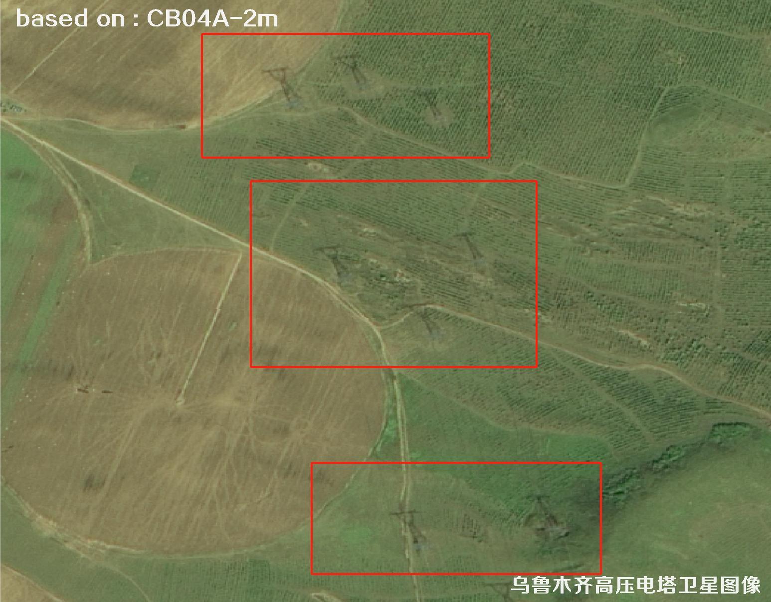 CB04A卫星2025年拍摄的乌鲁木齐高压电塔2米卫星图像