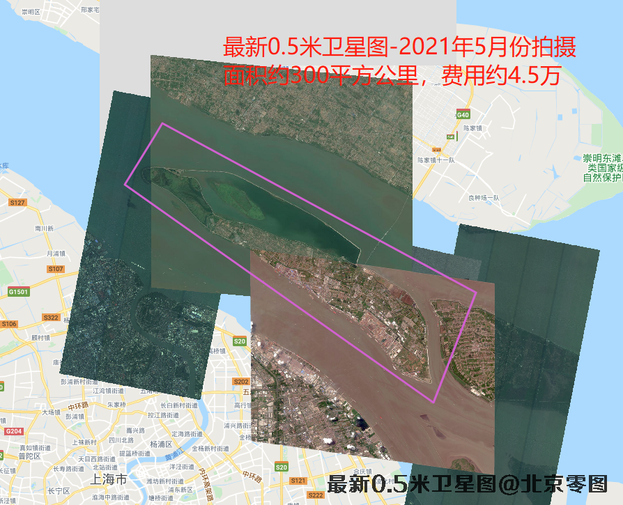 上海长兴岛最新卫星图查询结果
