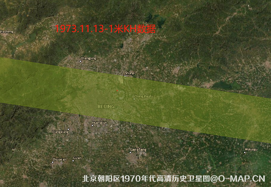 北京朝阳区1970年代锁眼卫星高清历史卫星图