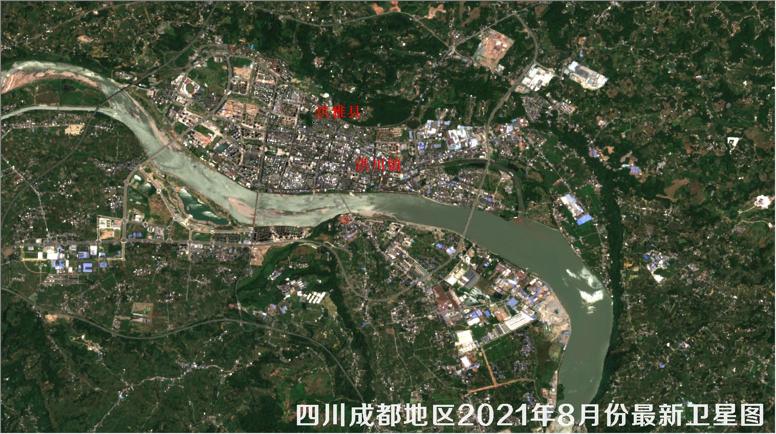 四川省成都地区2021年8月份最新卫星图