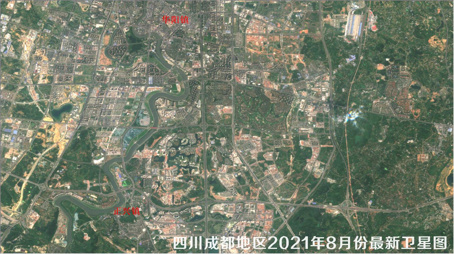 四川省成都地区2021年8月份最新卫星图
