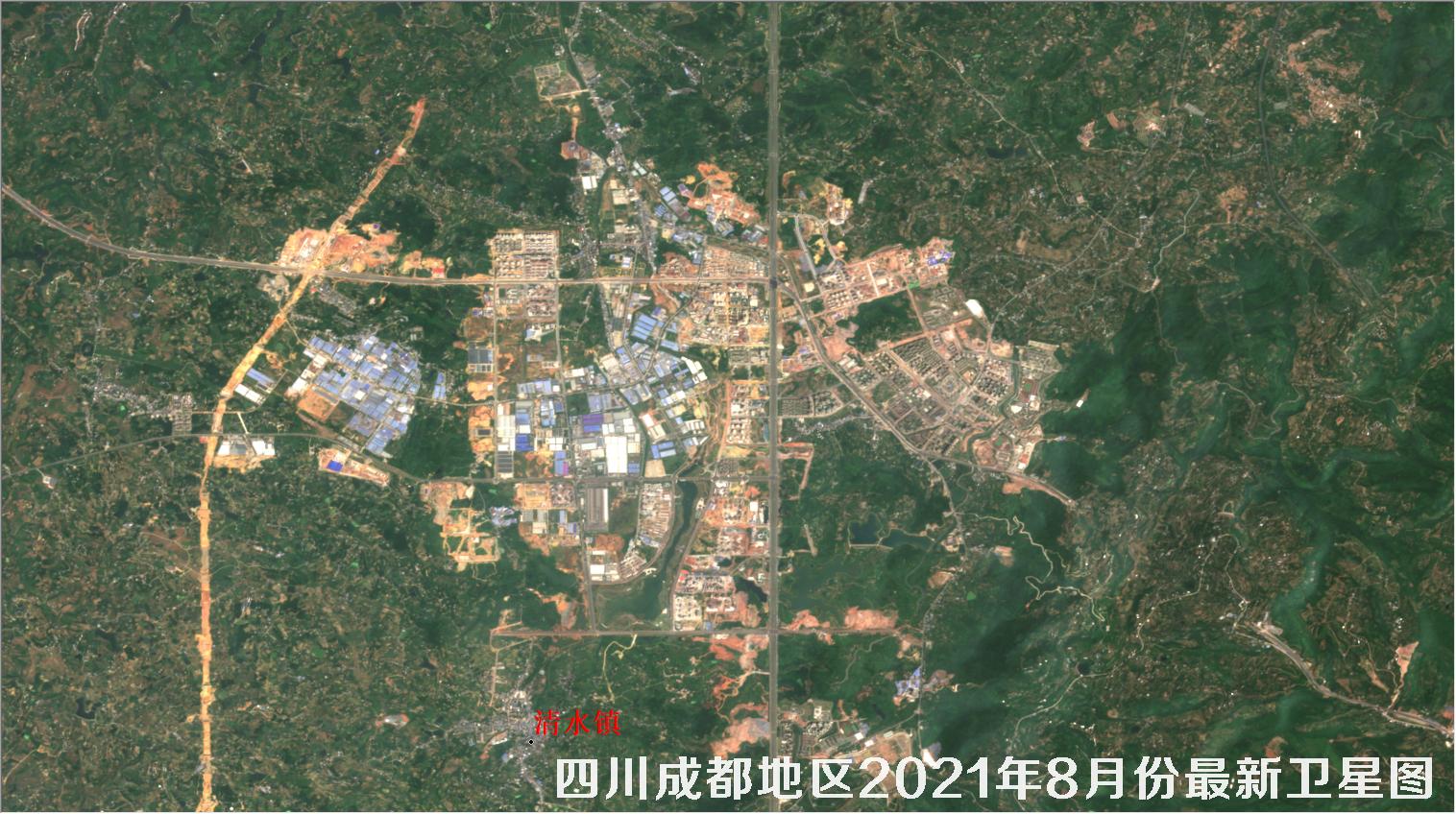四川省成都地区2021年8月份最新卫星图