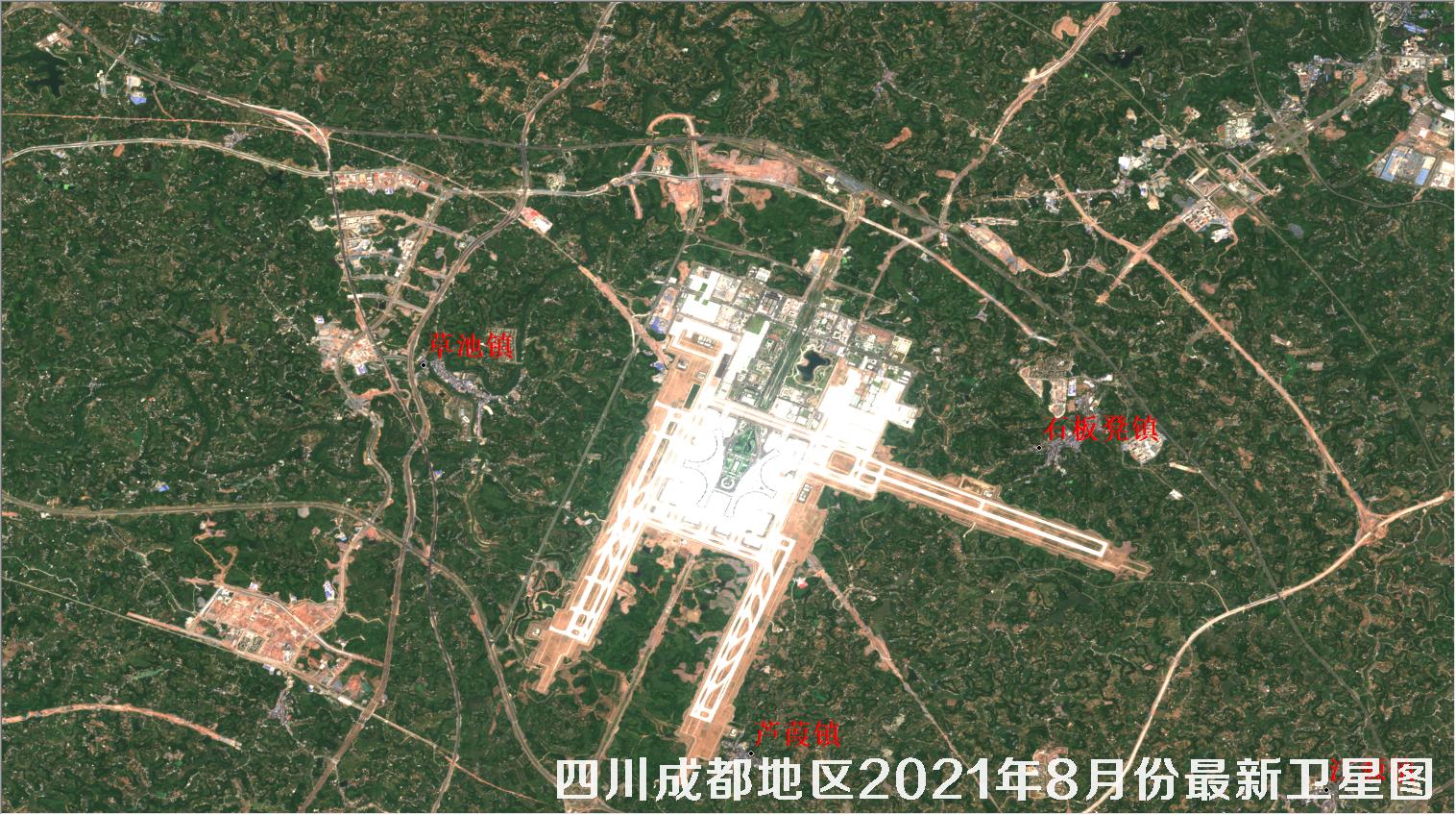 四川省成都地区2021年8月份最新卫星图