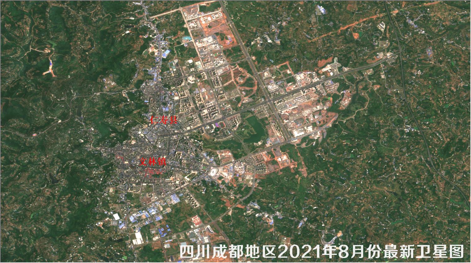 四川省成都地区2021年8月份最新卫星图