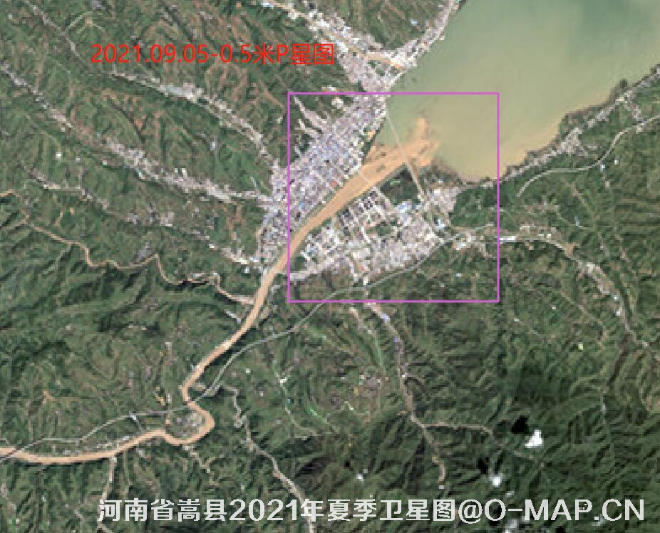 河南省洛阳市嵩县2021年夏季高清卫星图