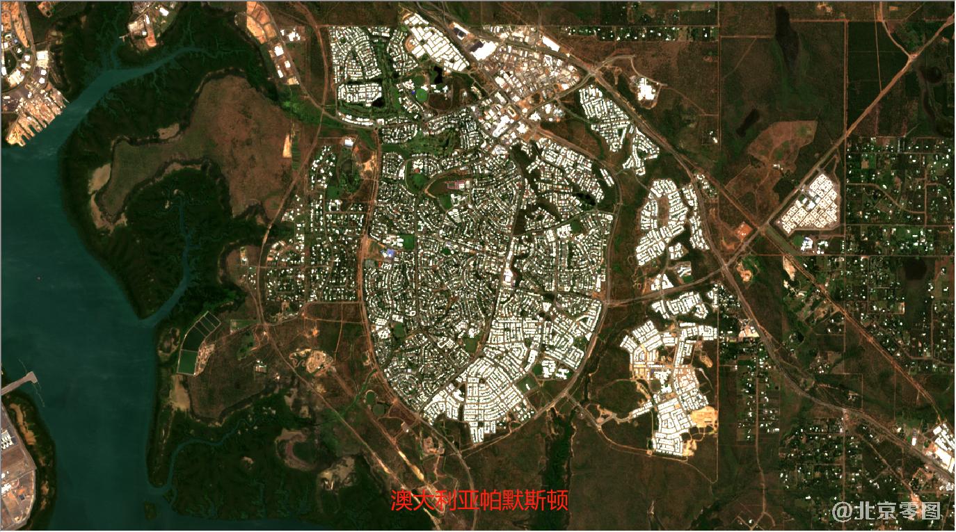 澳大利亚达尔文港2021年最新卫星图