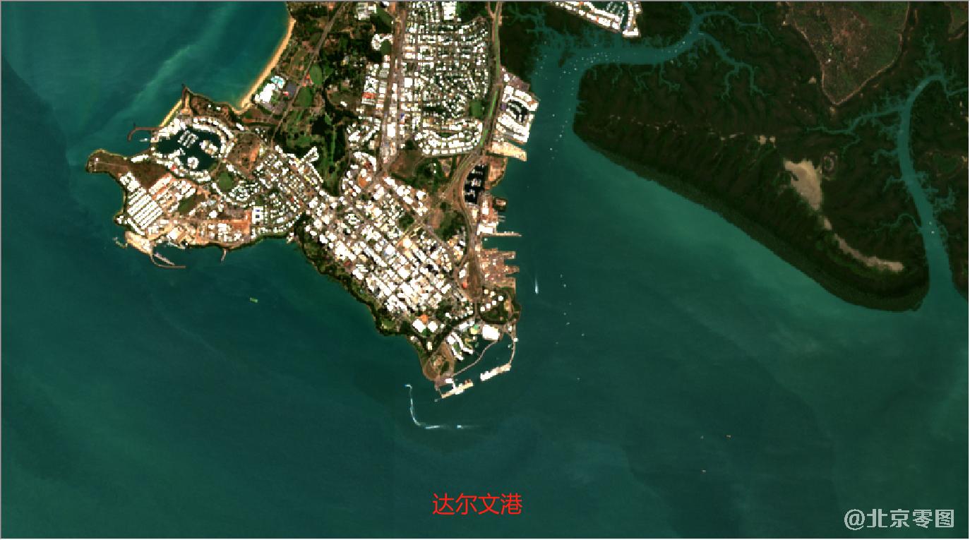 澳大利亚达尔文港2021年最新卫星图