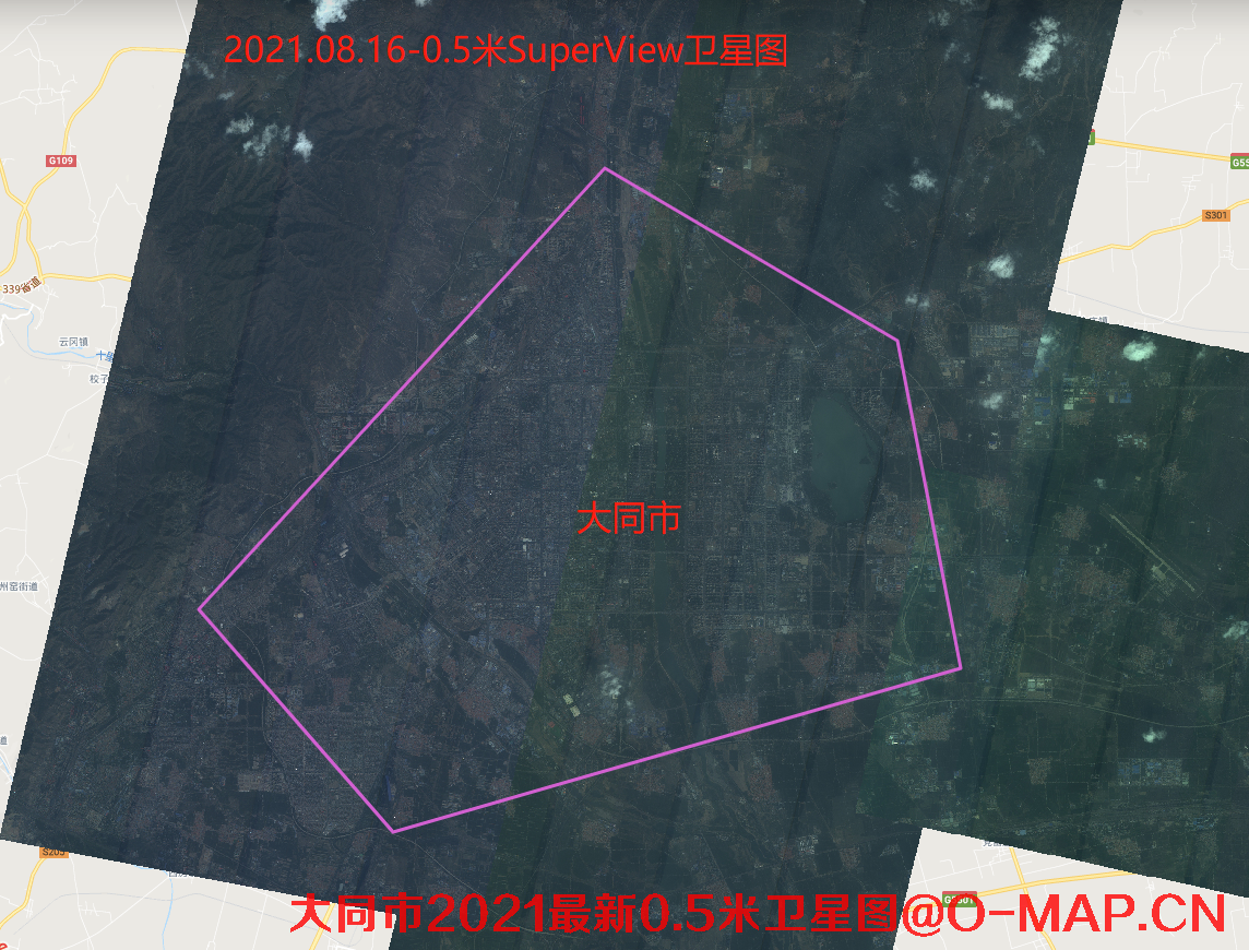 山西省大同市2021最新高清卫星地图
