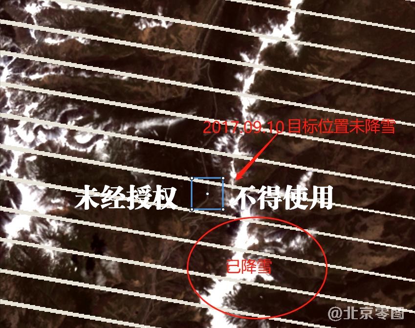 鄂拉山2017年初次降雪判定卫星影像图-未见降雪