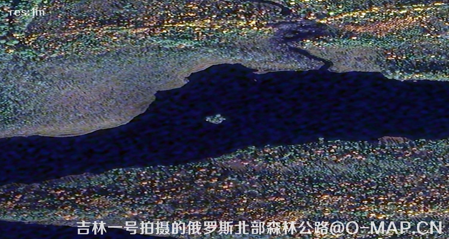吉林一号卫星拍摄的俄罗斯北部森林公路