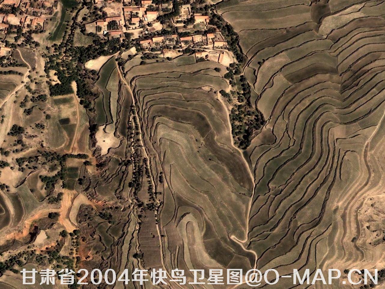 快鸟卫星2004年拍摄的甘肃省东家乡卫星图