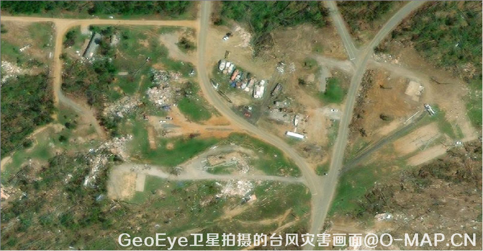 GeoEye卫星拍摄的2011年美国乔普林市龙卷风灾害画面