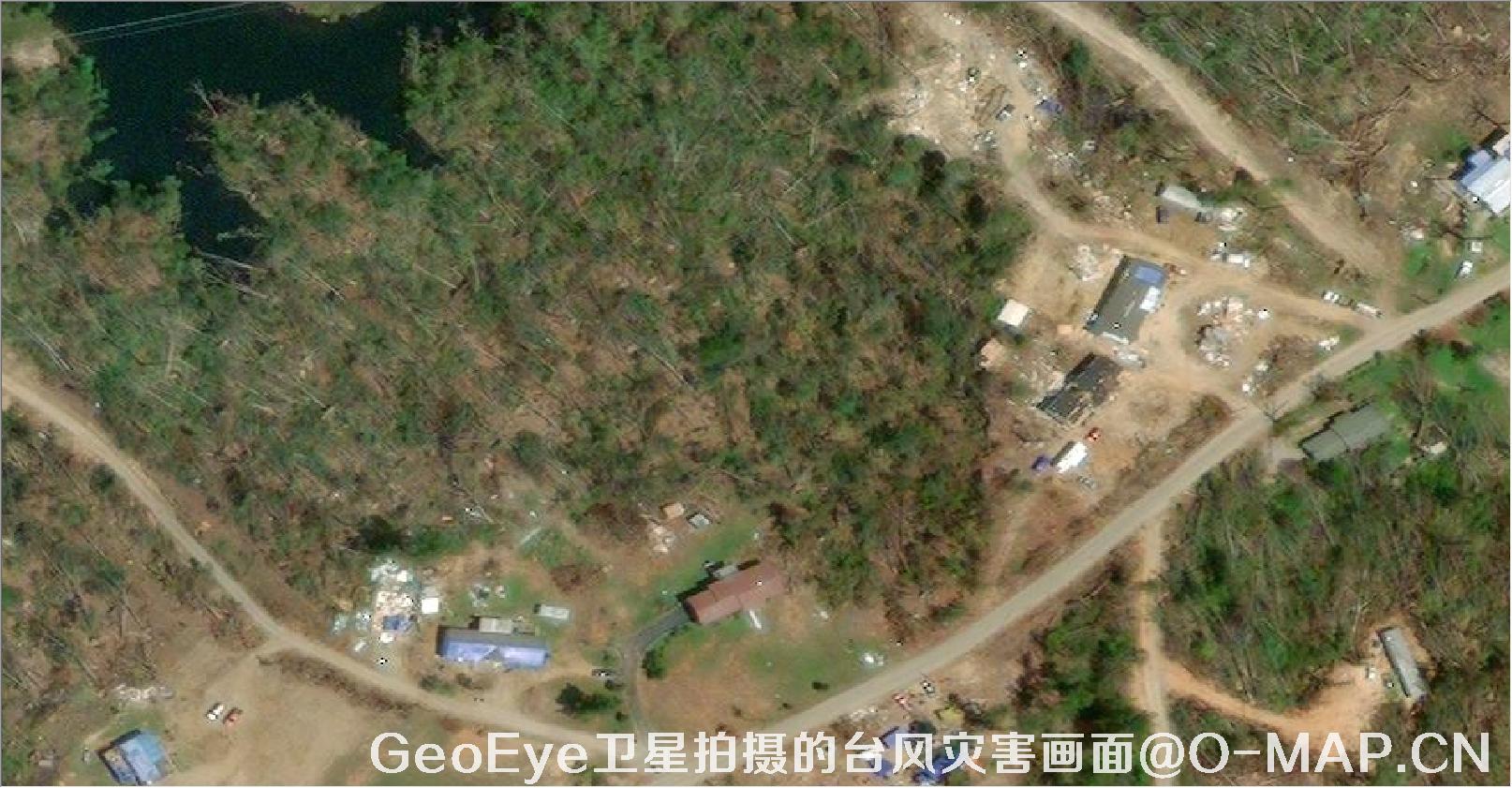 GeoEye卫星拍摄的2011年美国乔普林市龙卷风灾害画面