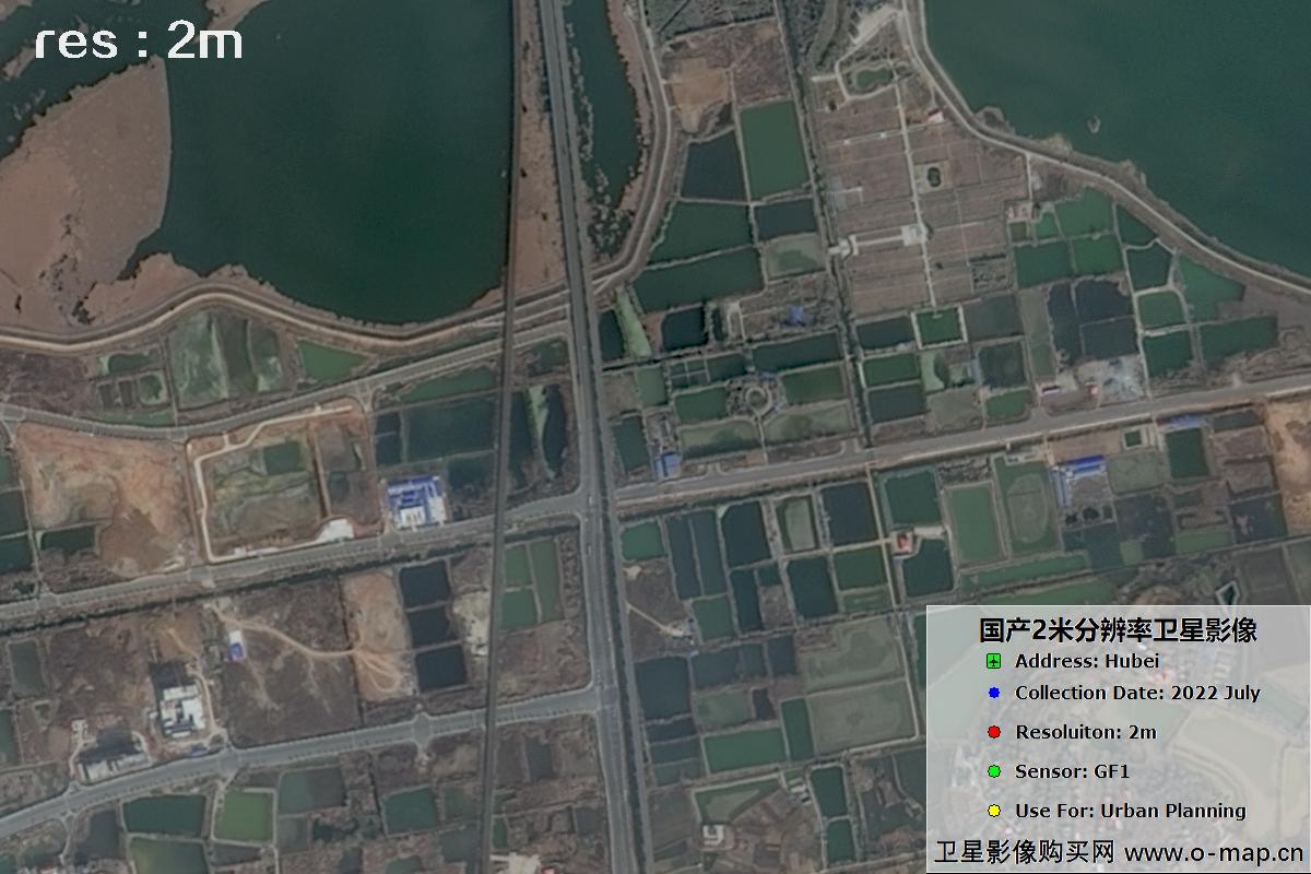 国产2米分辨率GF1卫星2022年拍摄的黄石市及大冶市周边影像图
