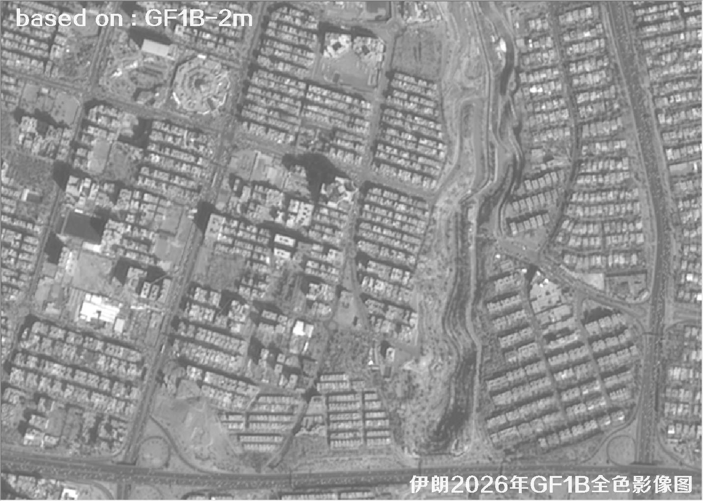 伊朗2026年GF1B卫星2米分辨率全色影像图