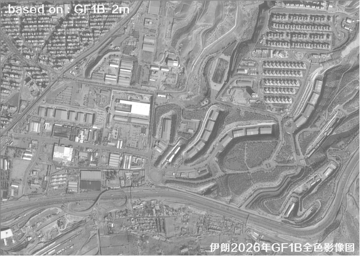 伊朗2026年GF1B卫星2米分辨率全色影像图