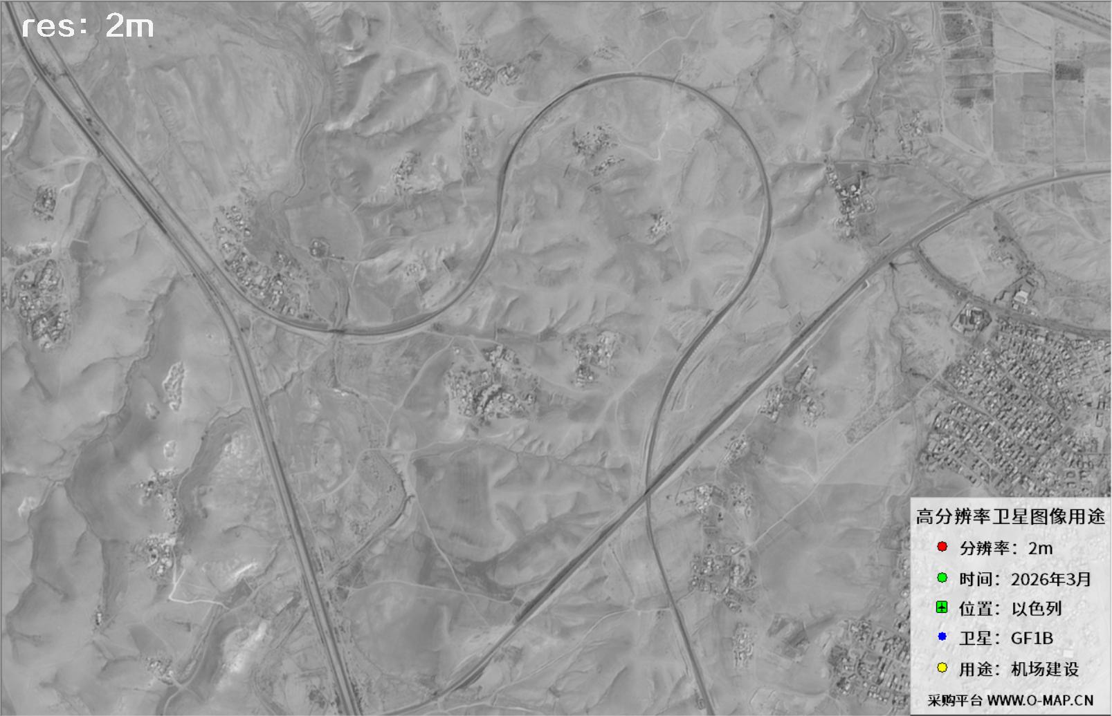 GF1B卫星2026年3月份拍摄的以色列机场最新卫星图像