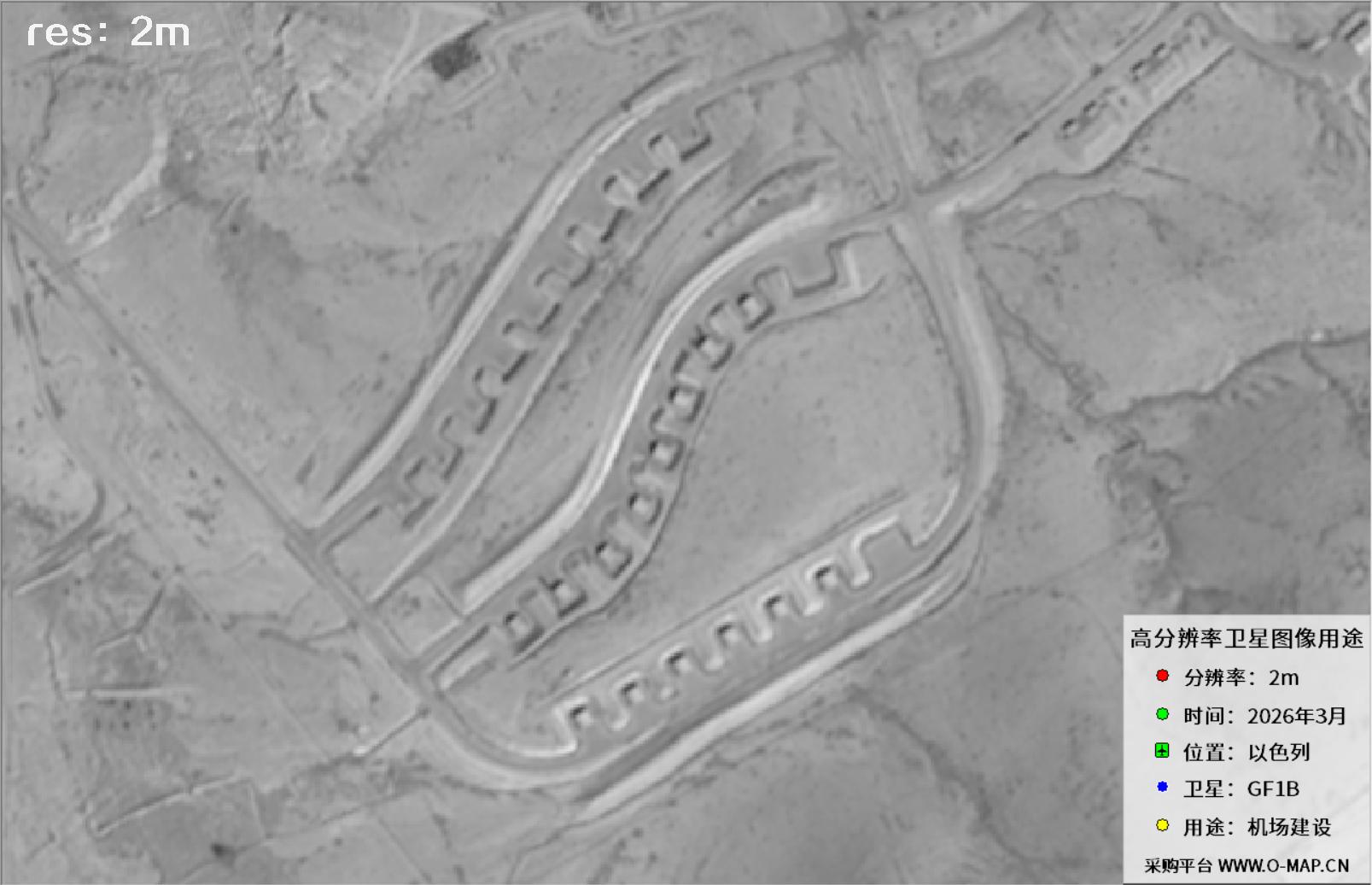 GF1B卫星2026年3月份拍摄的以色列机场最新卫星图像