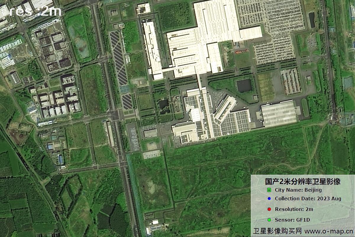 GF1D卫星2023年8月份拍摄的北京市亦庄2米分辨率影像图