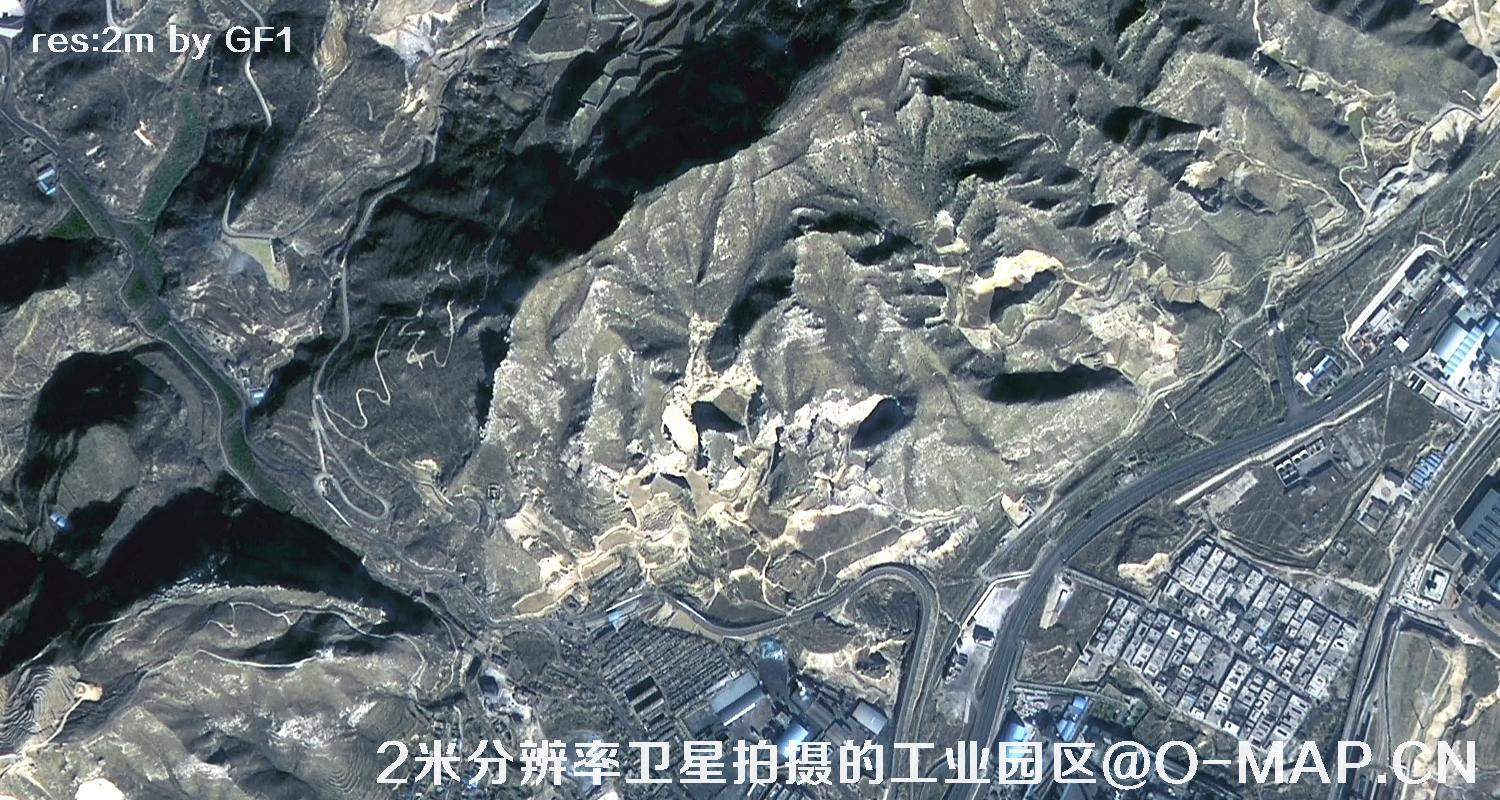 2米分辨率卫星拍摄的工业园区