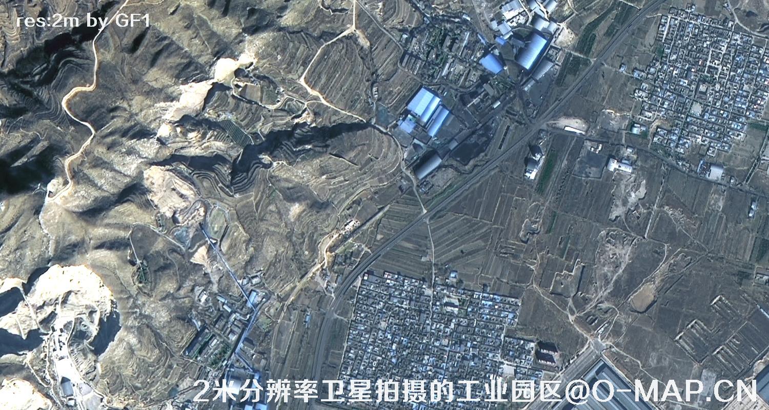 2米分辨率卫星拍摄的工业园区