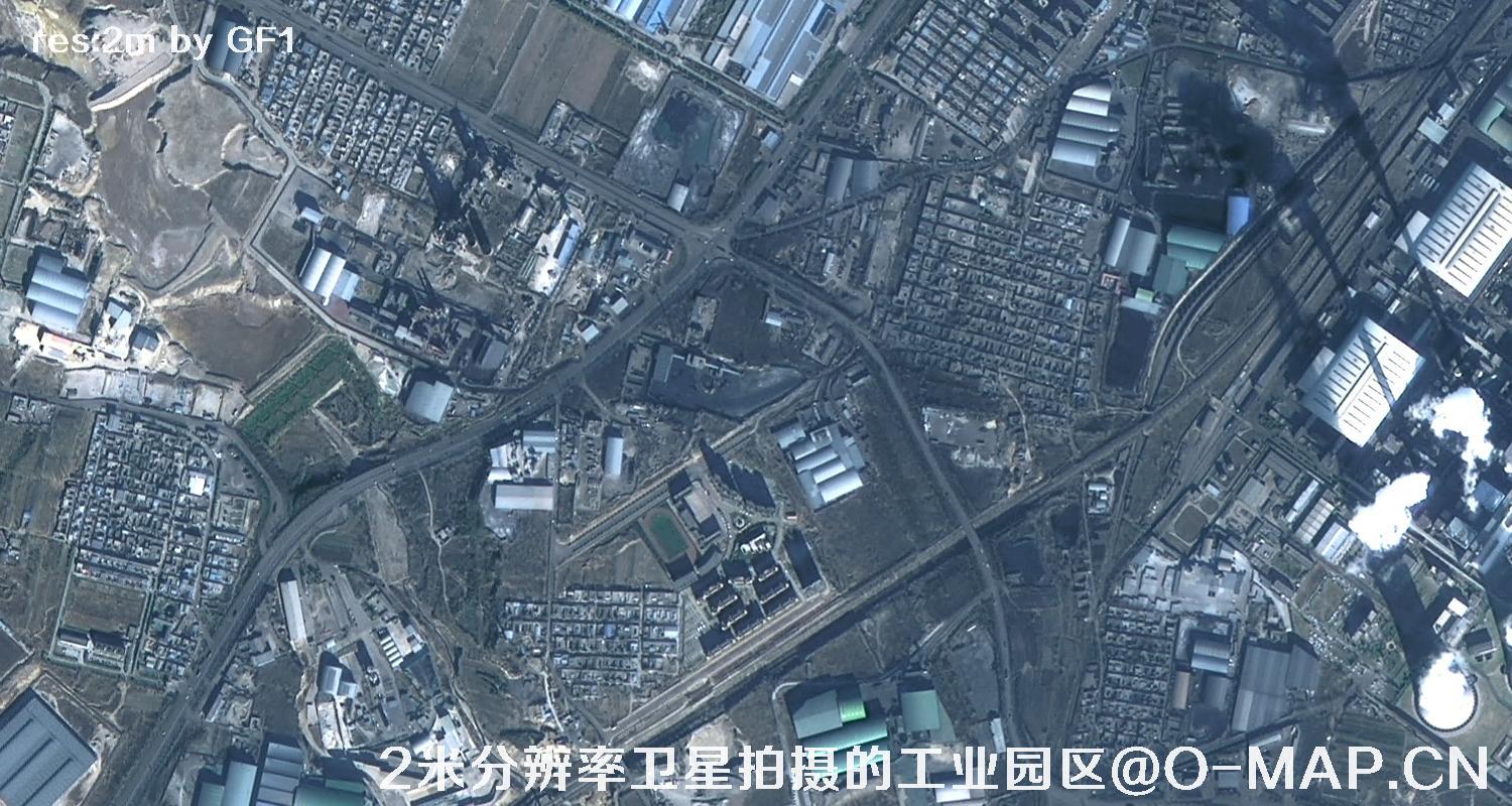 2米分辨率卫星拍摄的工业园区