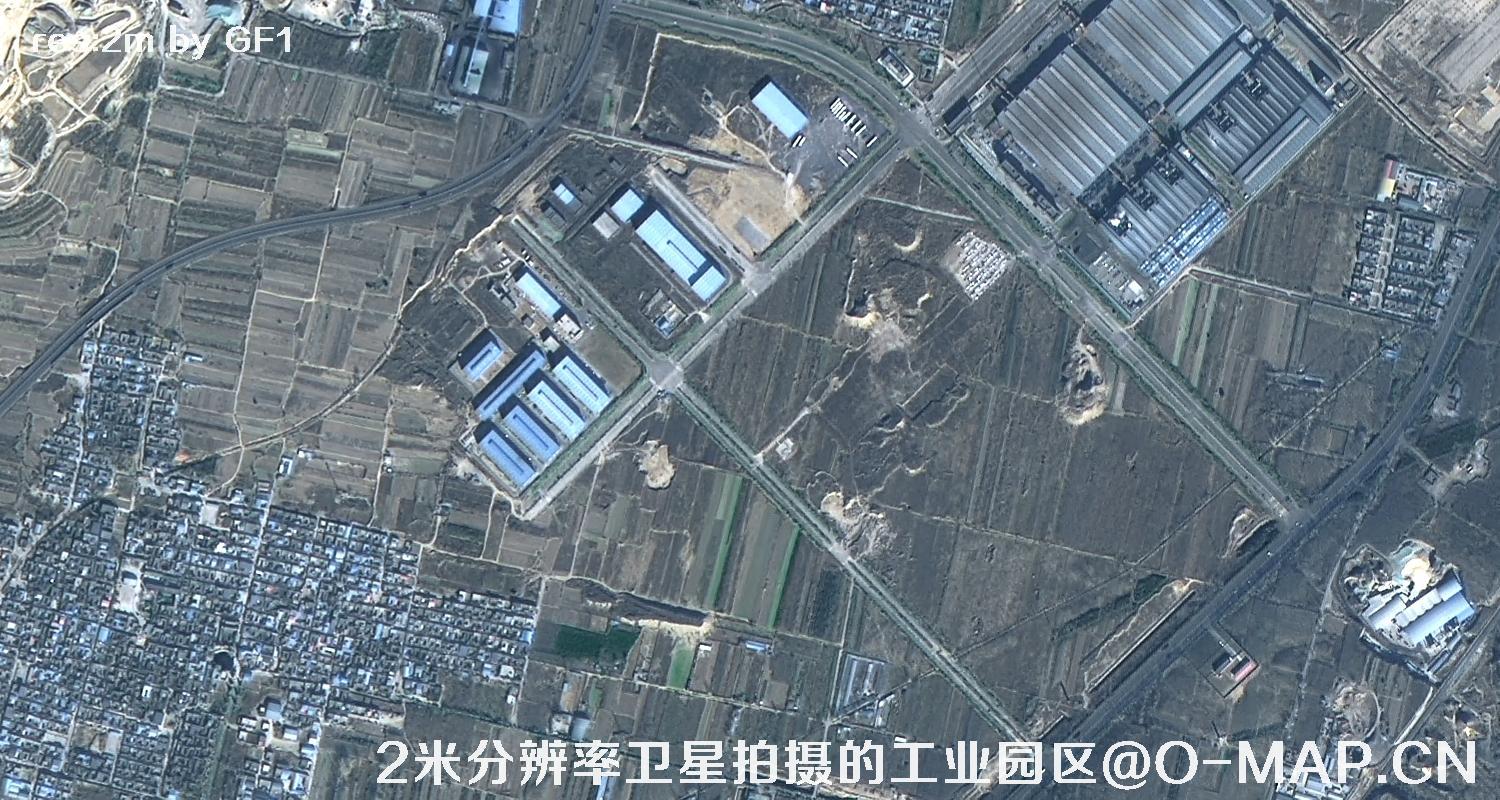 2米分辨率卫星拍摄的工业园区