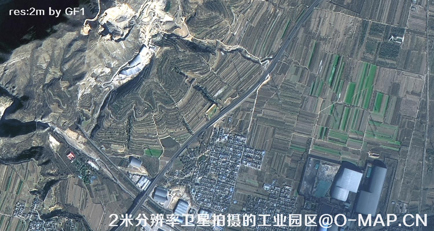 2米分辨率卫星拍摄的工业园区