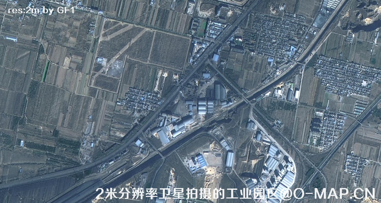 2米分辨率卫星拍摄的工业园区