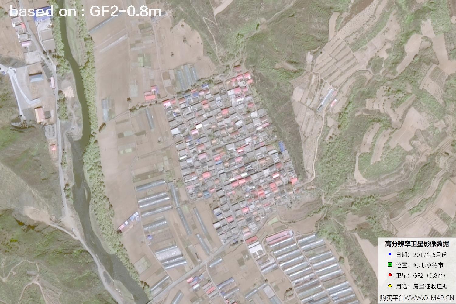承德市滦河镇2017年0.8米GF2卫星图像