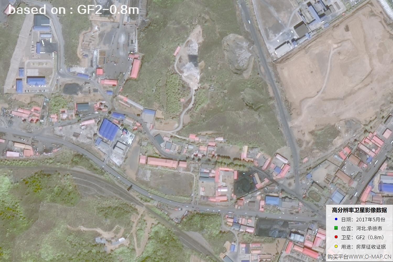 承德市滦河镇2017年0.8米GF2卫星图像