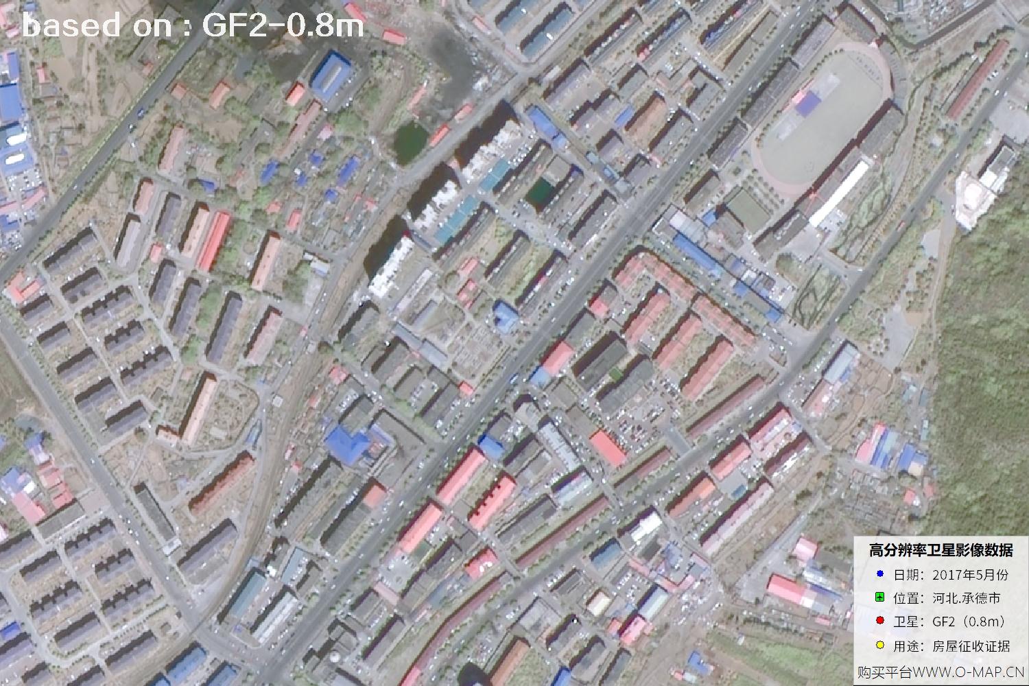 承德市滦河镇2017年0.8米GF2卫星图像