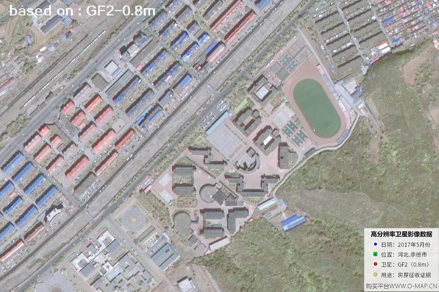 承德市滦河镇2017年0.8米GF2卫星图像