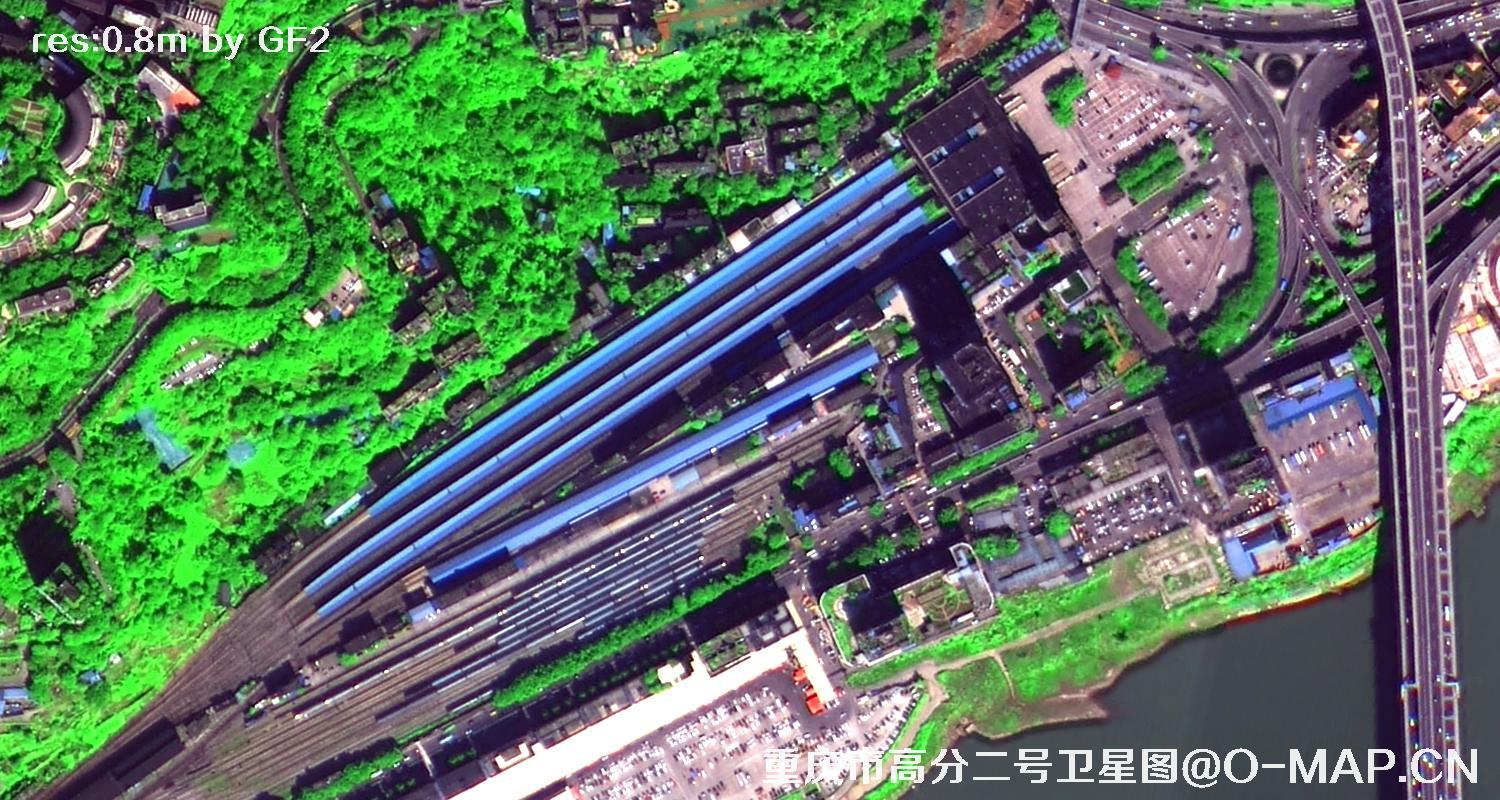 高分二号2021年拍摄的重庆市渝中区卫星图