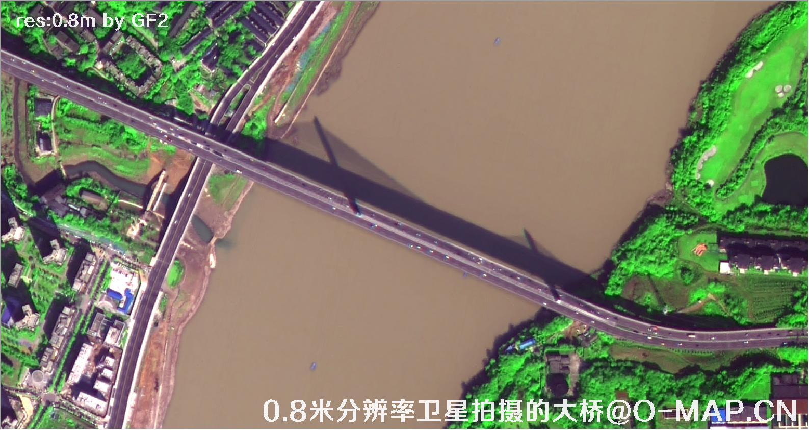0.8米分辨率卫星拍摄的高清大桥卫星图