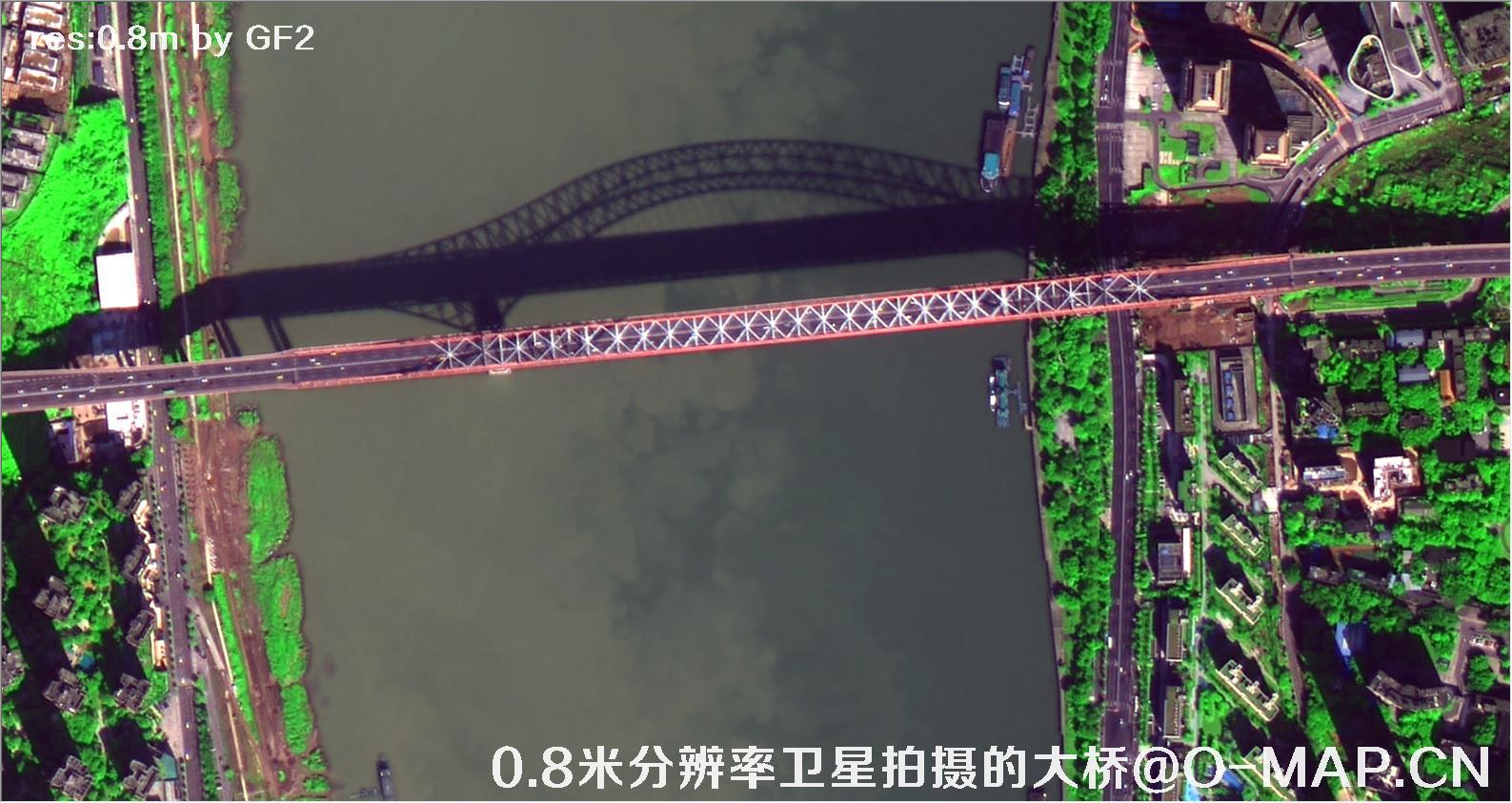 0.8米分辨率卫星拍摄的高清大桥卫星图