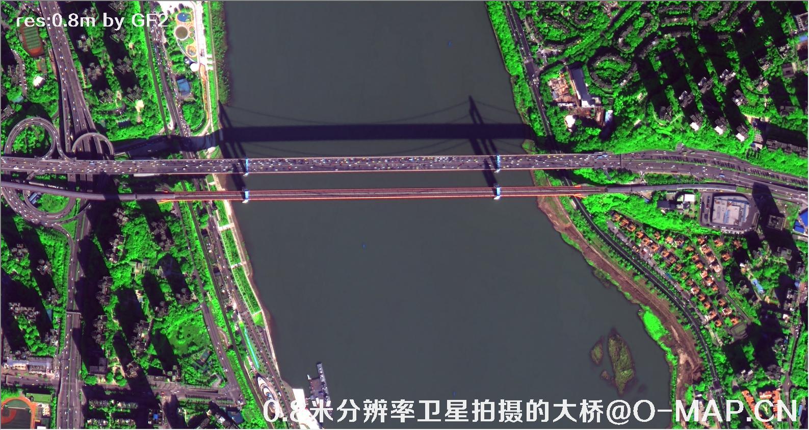 0.8米分辨率卫星拍摄的高清大桥卫星图