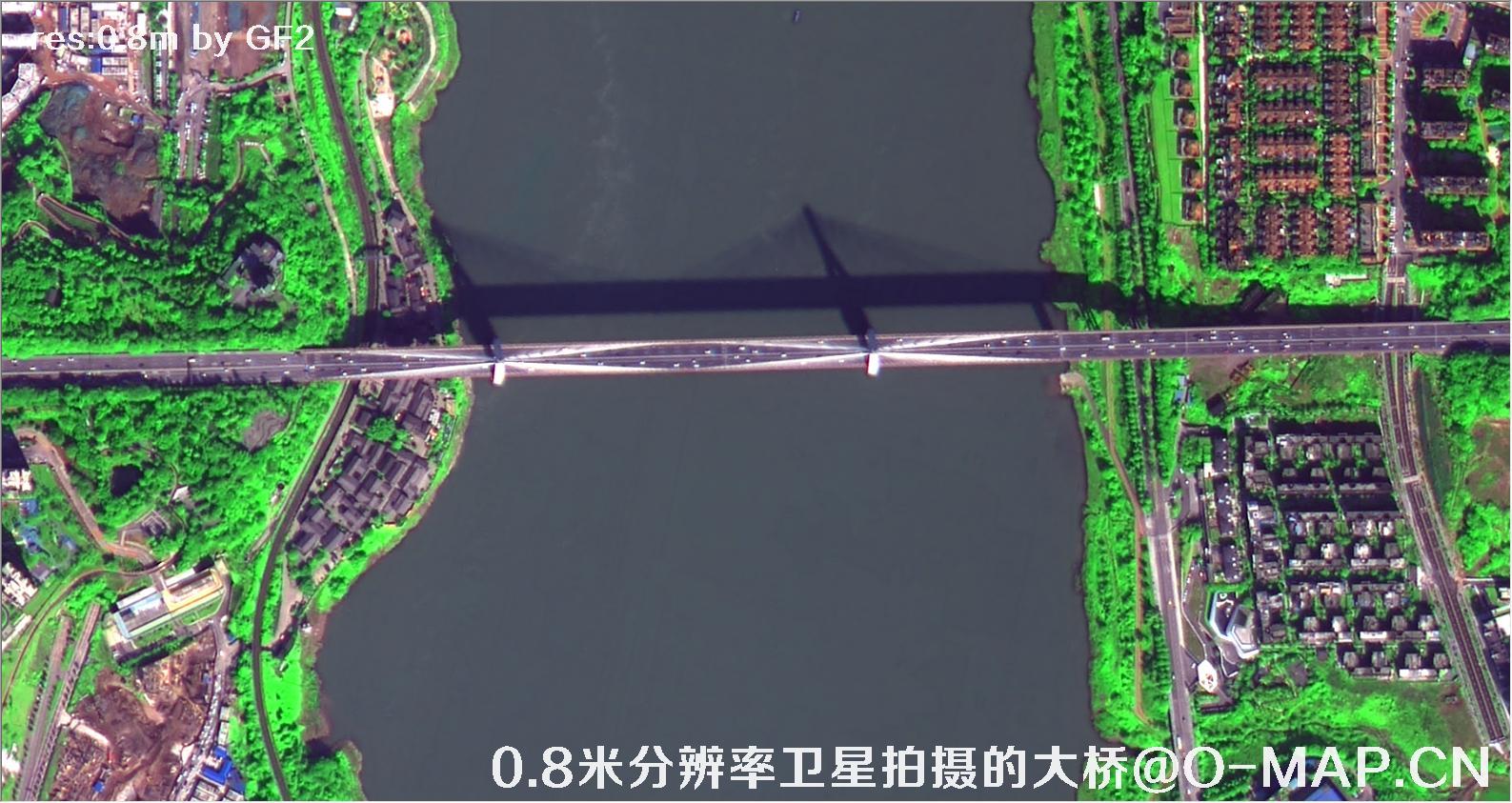0.8米分辨率卫星拍摄的高清大桥卫星图
