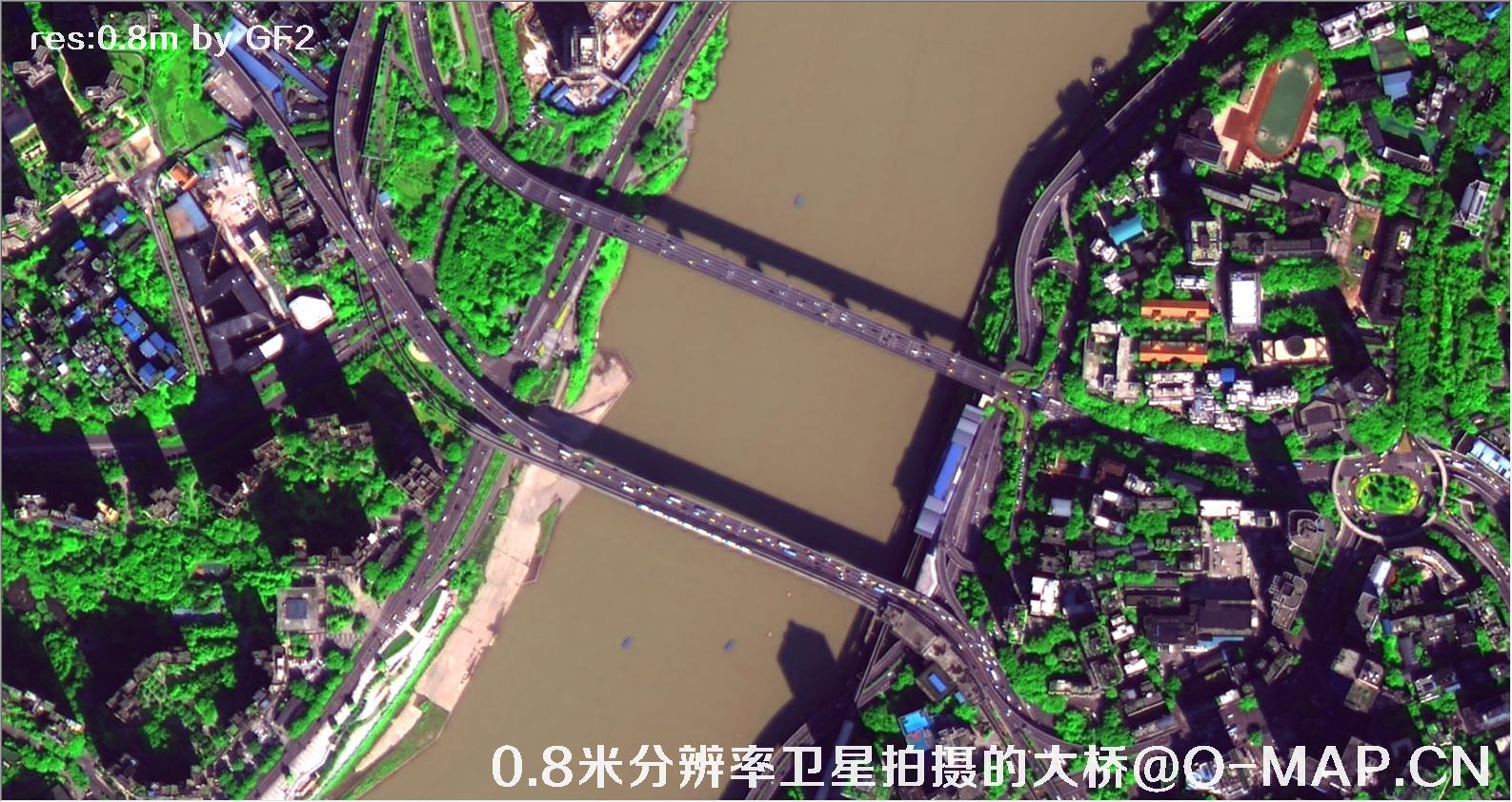 0.8米分辨率卫星拍摄的高清大桥卫星图